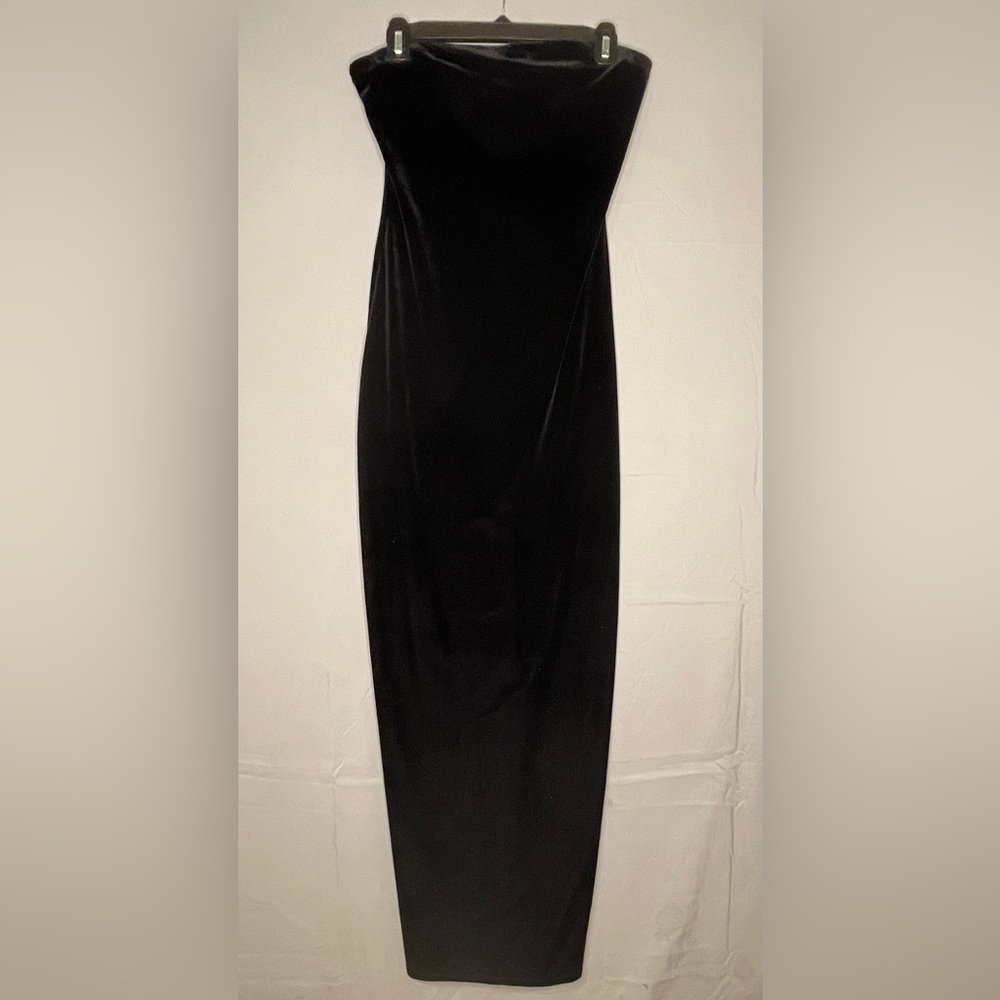Roberta Strapless Vintage Formal Bridal Black Maxi Dress